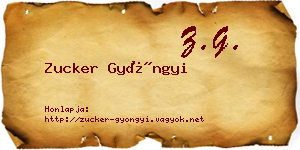 Zucker Gyöngyi névjegykártya